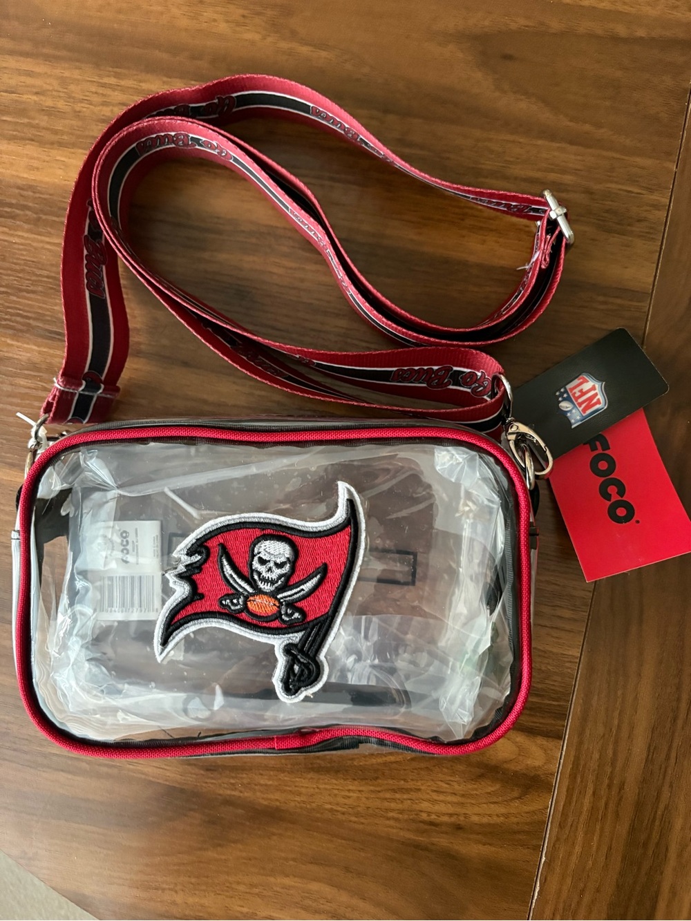 Tampa Bay Buccaneers Clear Crossbody Bag - Red/Black
